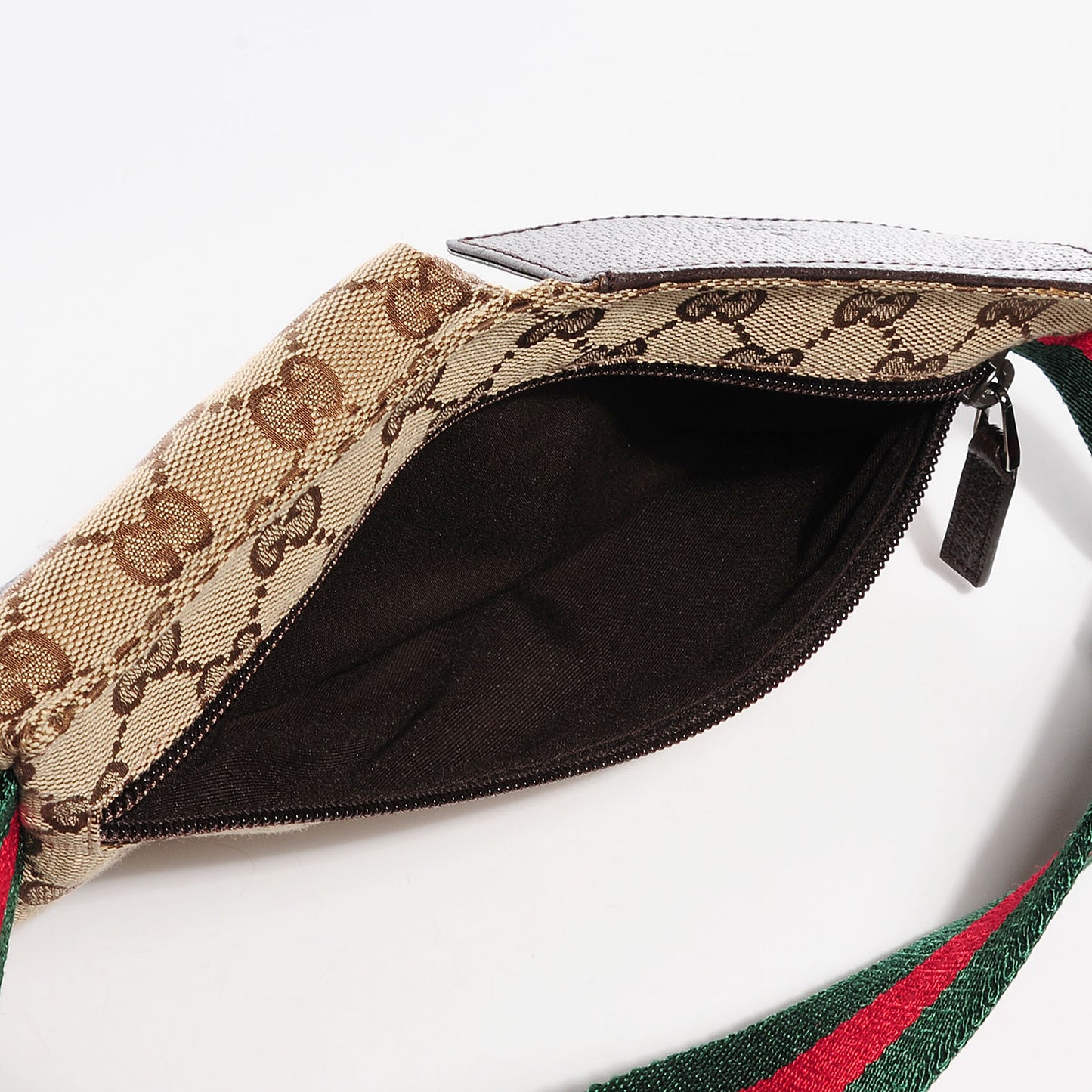 Monogram Web Belt Bag Dark Brown