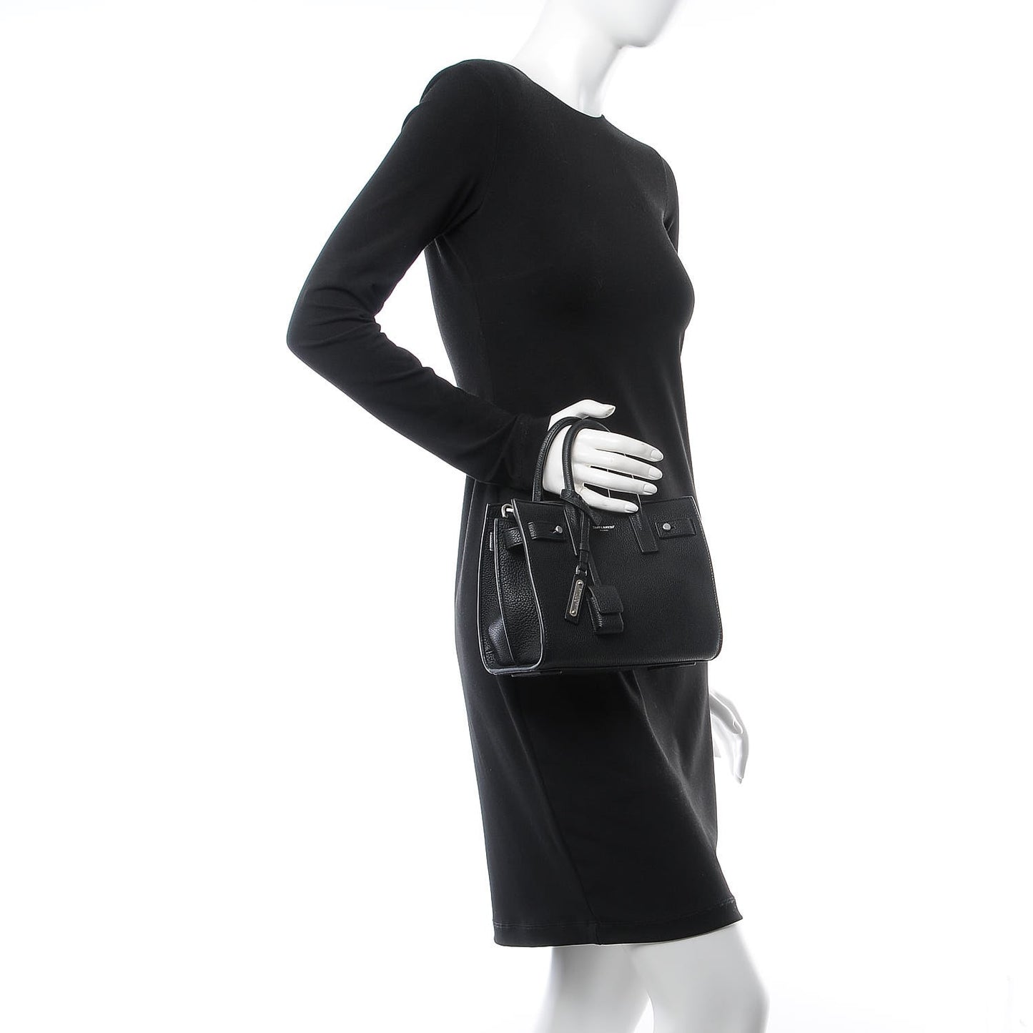 Grained Calfskin Nano Sac De Jour Souple Black