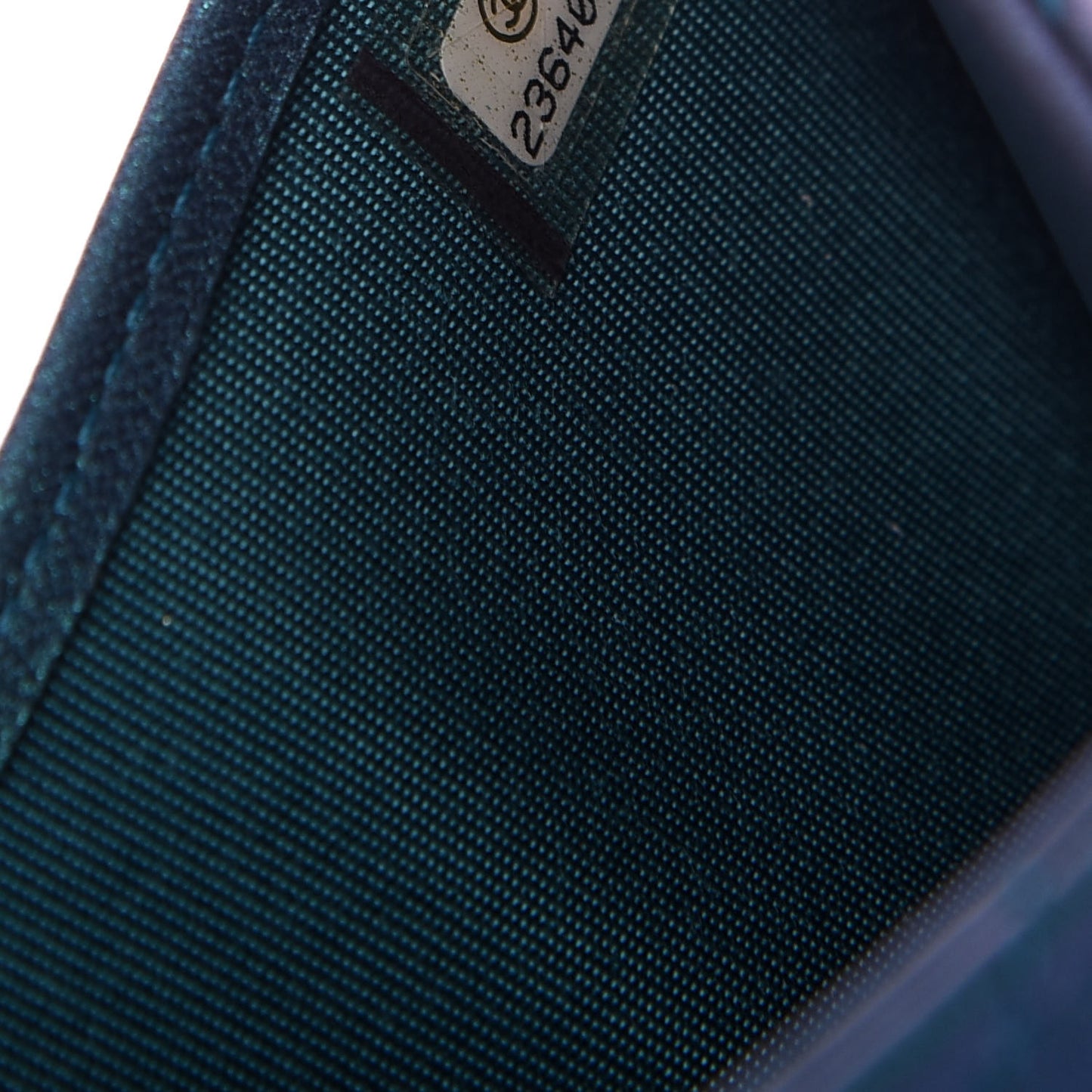 Iridescent Lambskin Quilted Small Compact Wallet Turquoise