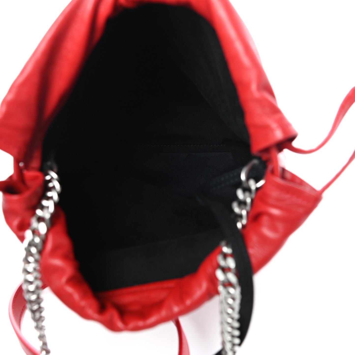 Lambskin Small Teddy Bucket Bag Red