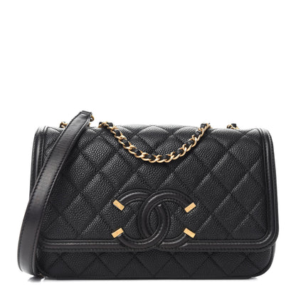Chanel Caviar Quilted Small CC Filigree Flap Black 1 of 10