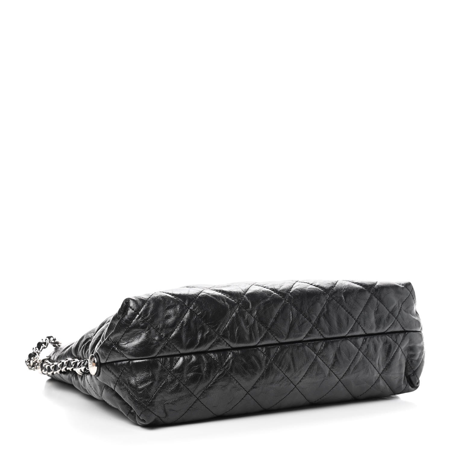 Chanel Metallic Crackled Calfskin Quilted Medium Big Bang Hobo Black 3 of 8