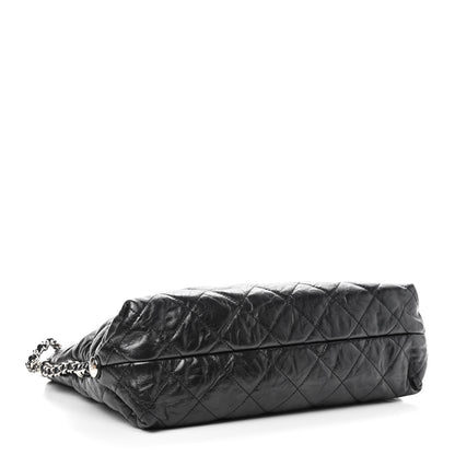 Chanel Metallic Crackled Calfskin Quilted Medium Big Bang Hobo Black 3 of 8