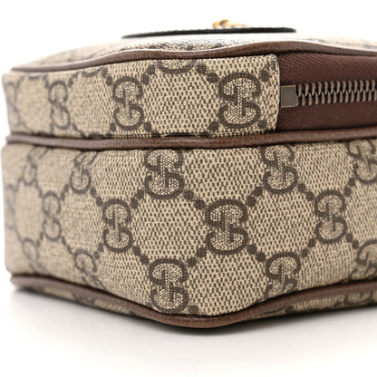 Gucci GG Supreme Monogram Mini Neo Vintage Double Zip Messenger Bag Beige New Acero Crop 10 of 12