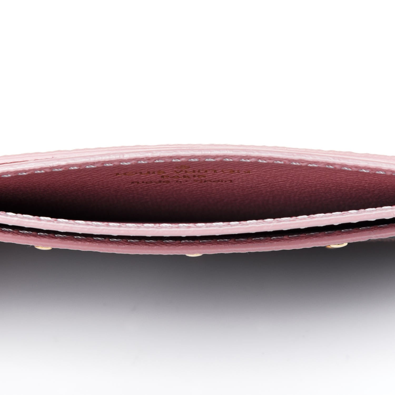 Louis Vuitton Damier Ebene Studded Card Holder Rose Ballerine 5 of 9