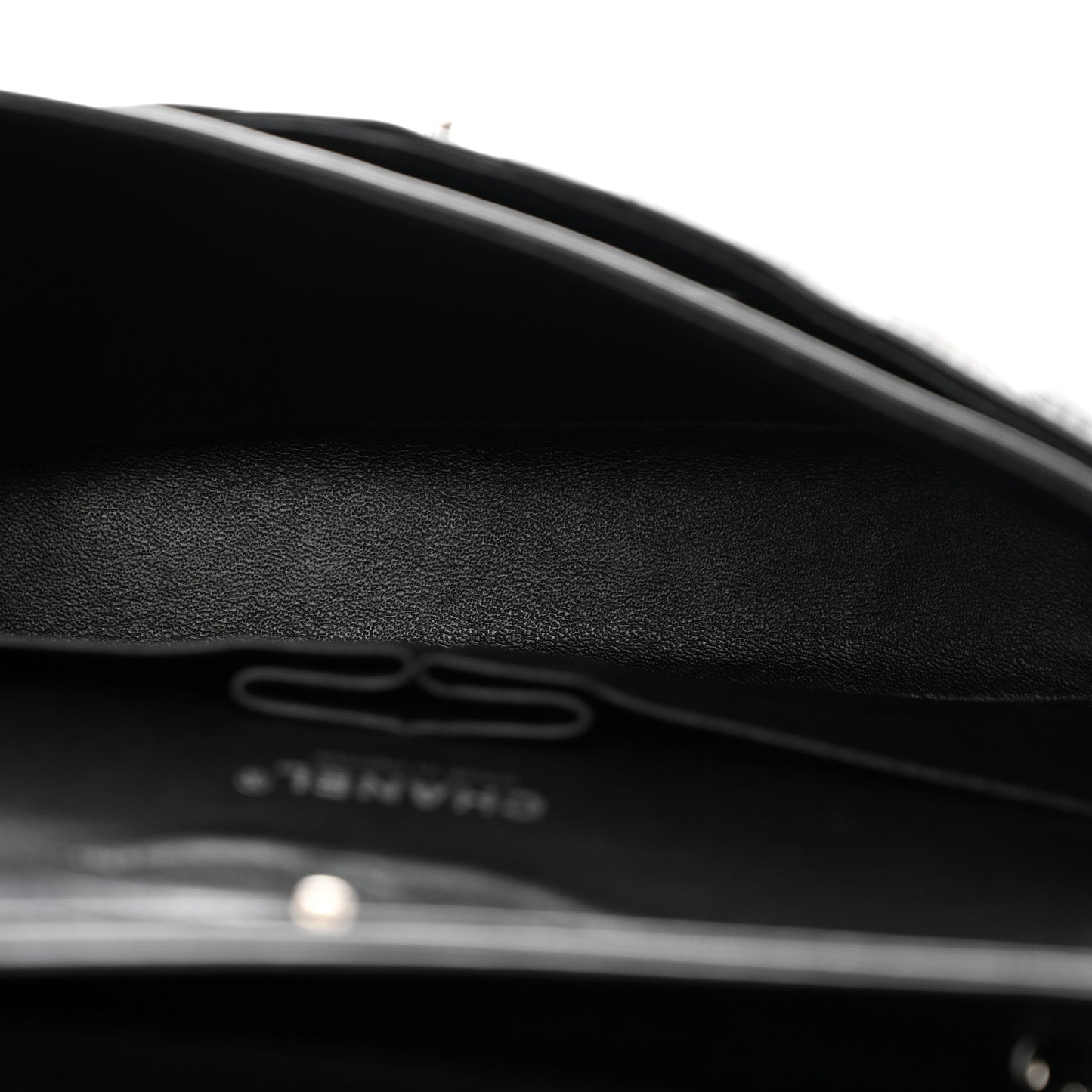 Lambskin Chevron Quilted Medium Double Flap Black