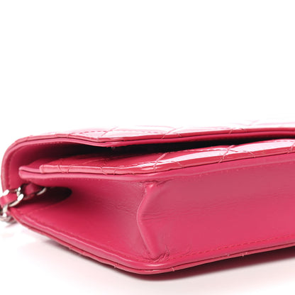 Chanel Patent Quilted Wallet On Chain WOC Fuchsia 9 of 10