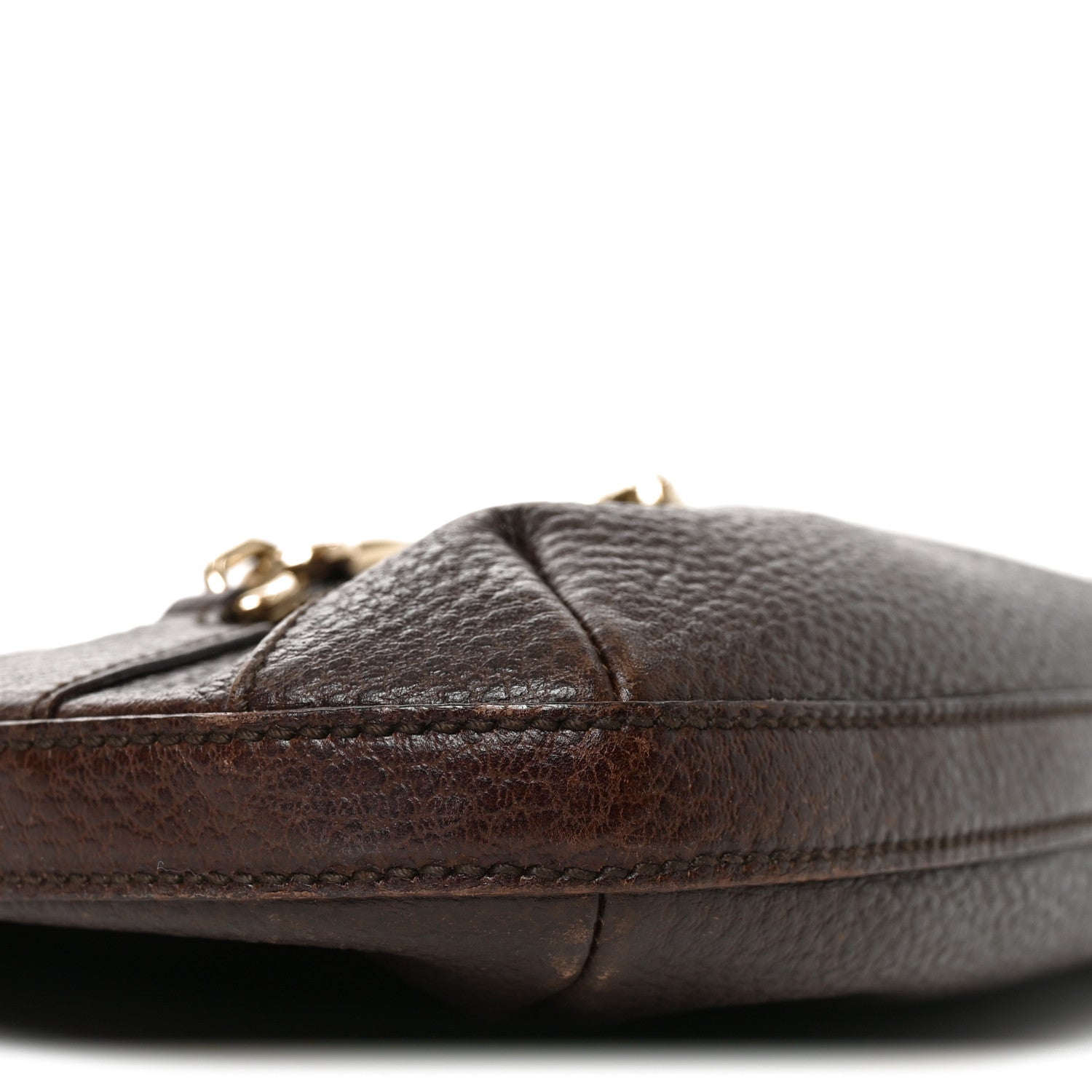 Gucci Grained Calfskin Hasler Hobo Brown 9 of 10
