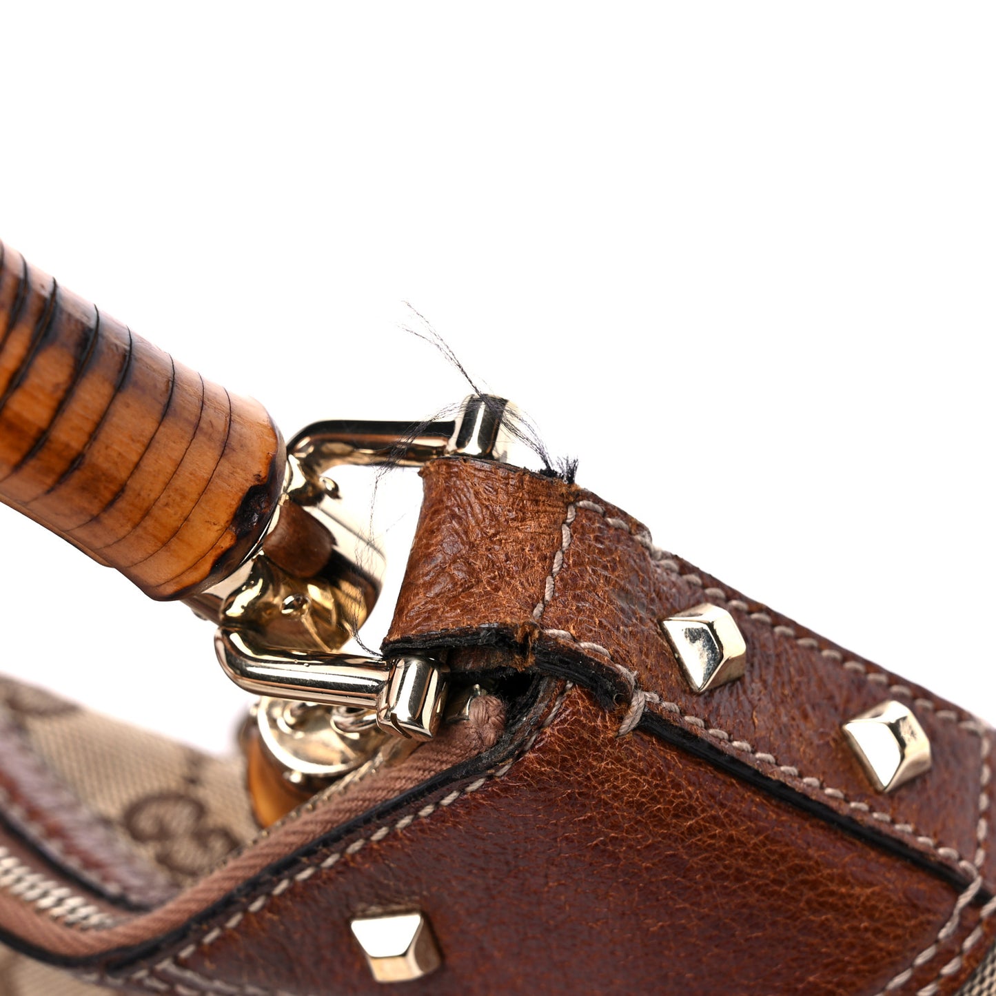 Monogram Bamboo Top Handle Bag Brown