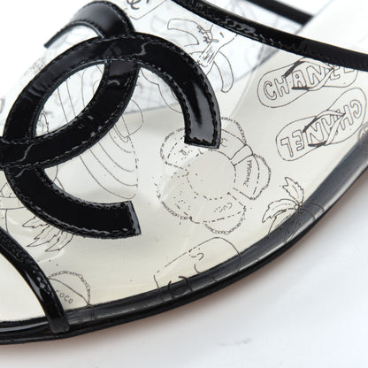 Chanel Patent PVC CC Sandal Mule 37 Black 15 of 32