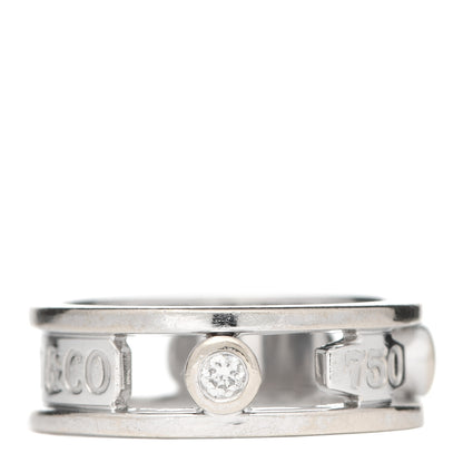 Tiffany 18K White Gold Diamond 1837 Ring 52 6 1 of 4
