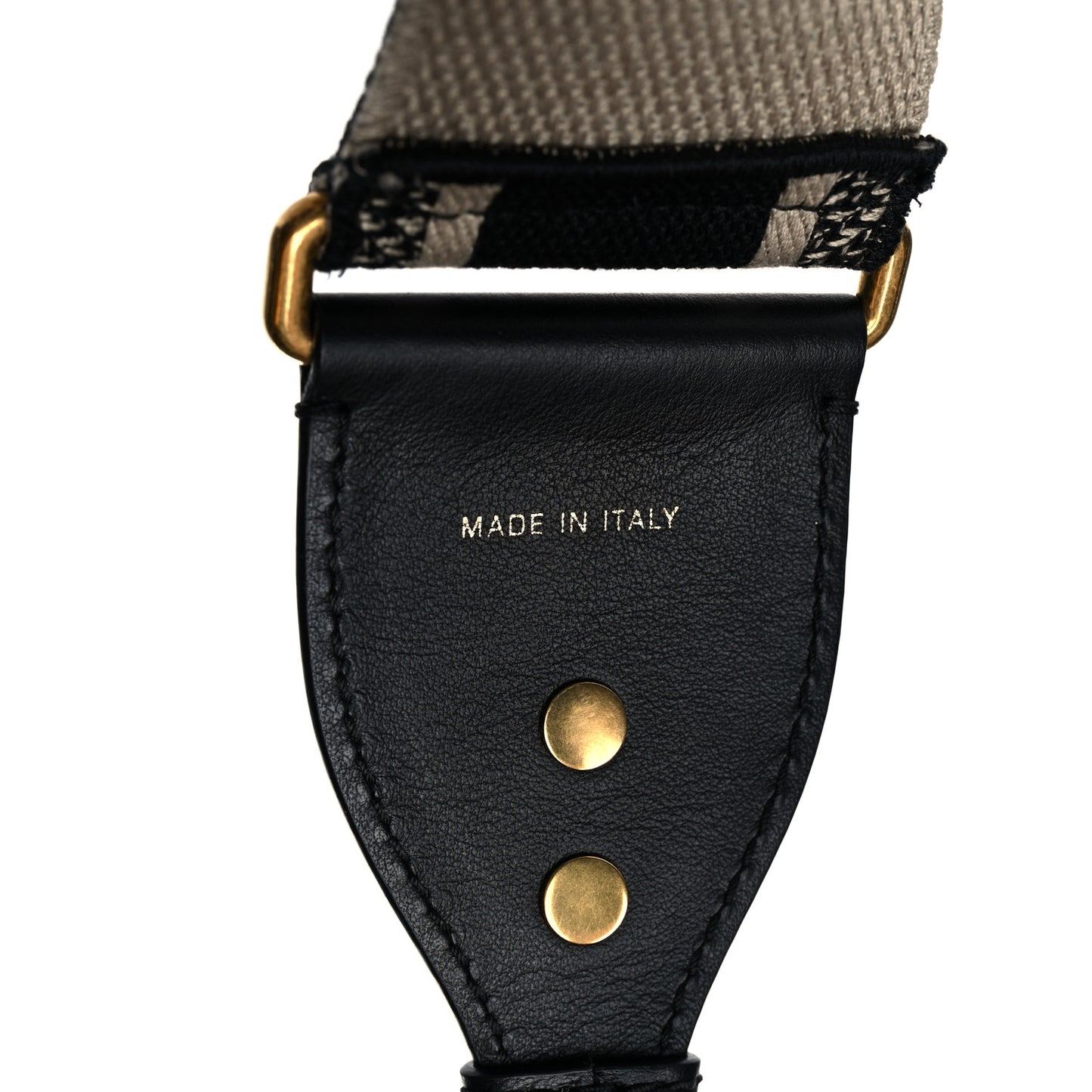 Canvas Embroidered Shoulder Strap Black