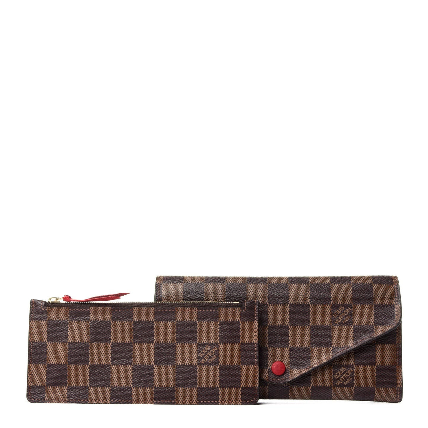 Damier Ebene Josephine Wallet Red