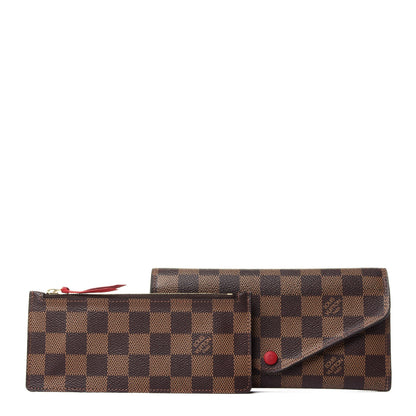 Louis Vuitton Damier Ebene Josephine Wallet Red 1 of 14