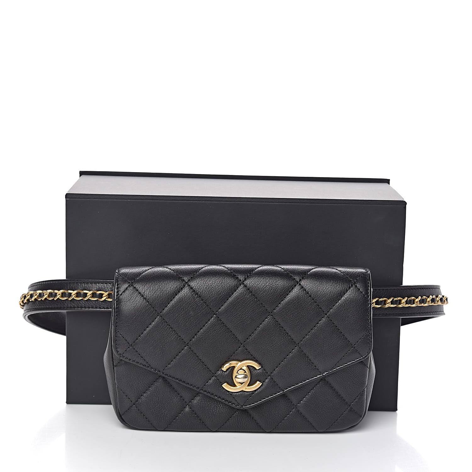 Chanel Calfskin Quilted Flap Waist Bag Black 11 of 11