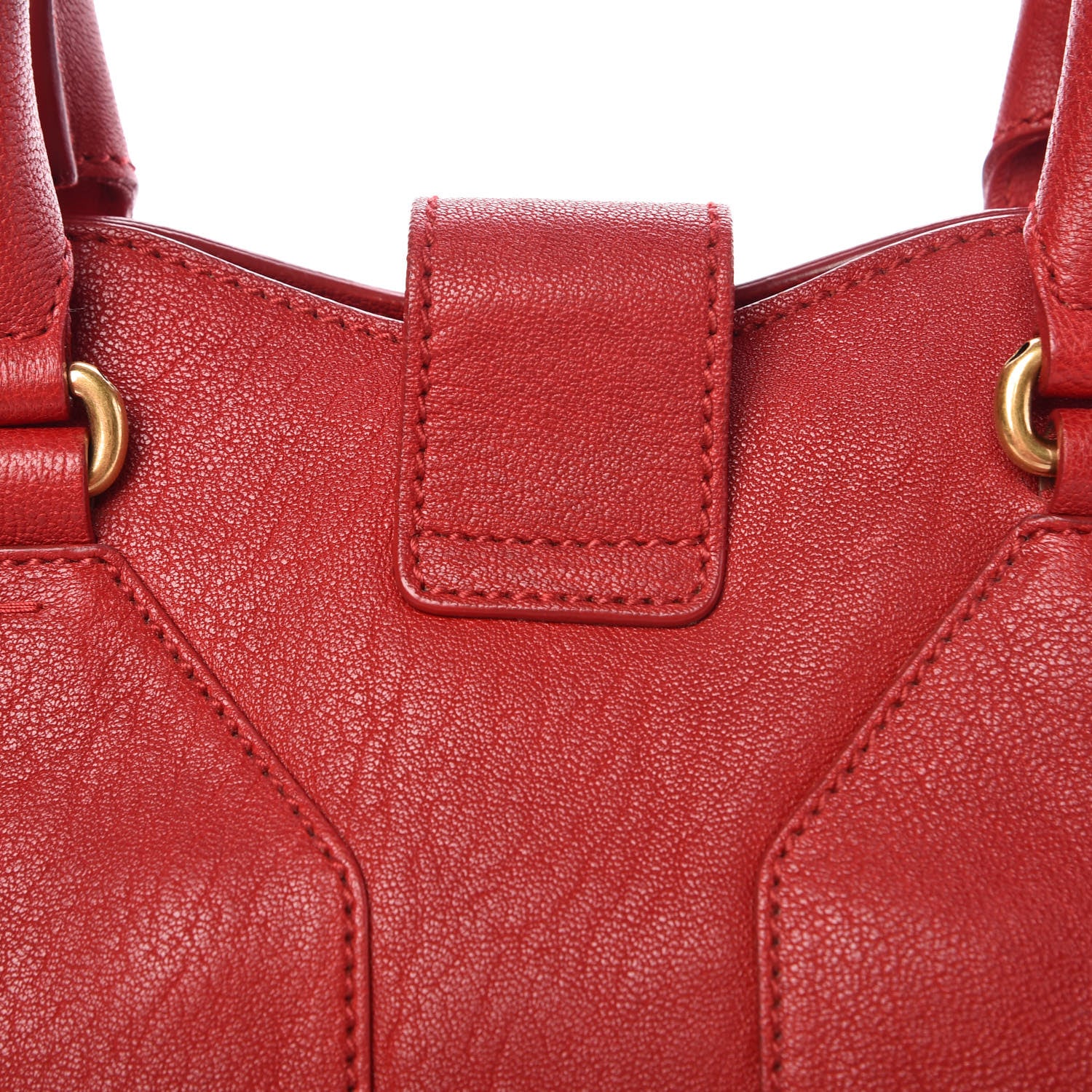 Saint Laurent Sheepskin Medium Cabas ChYc Rouge Orient 12 of 23