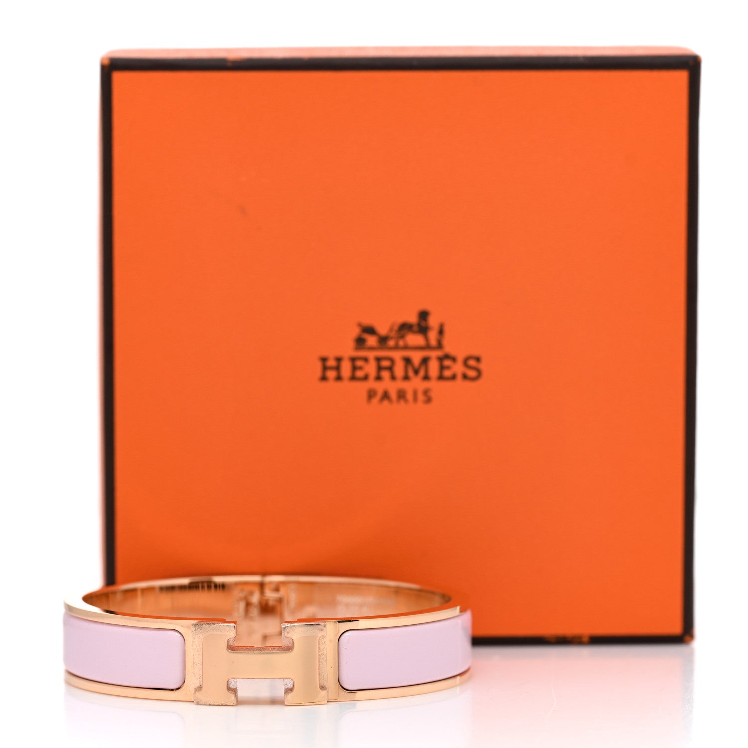 Hermes Enamel Clic Clac H Narrow Bracelet PM Rose Dragee 3 of 5