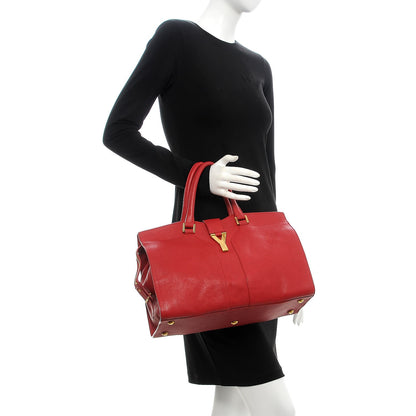 Saint Laurent Sheepskin Medium Cabas ChYc Rouge Orient 2 of 7