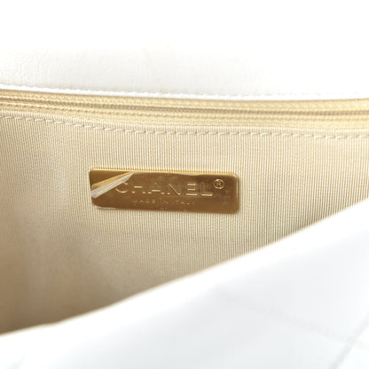 Chanel Goatskin Quilted Medium 19 Flap White 8 of 10