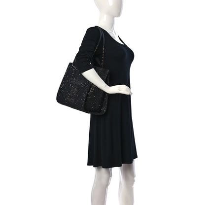 Chanel Calfskin Sequin Small Deauville Tote Black 2 of 10
