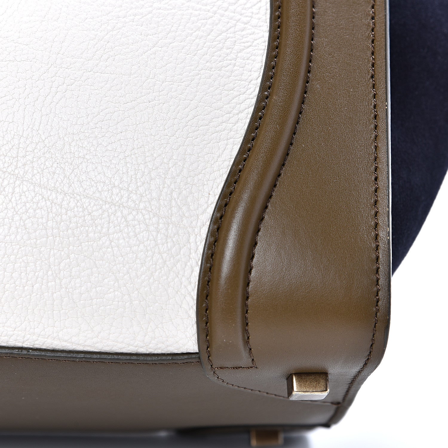 Celine Textured Calfskin Suede Tri-color Mini Luggage Cream 15 of 20