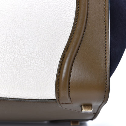 Celine Textured Calfskin Suede Tri-color Mini Luggage Cream 15 of 20