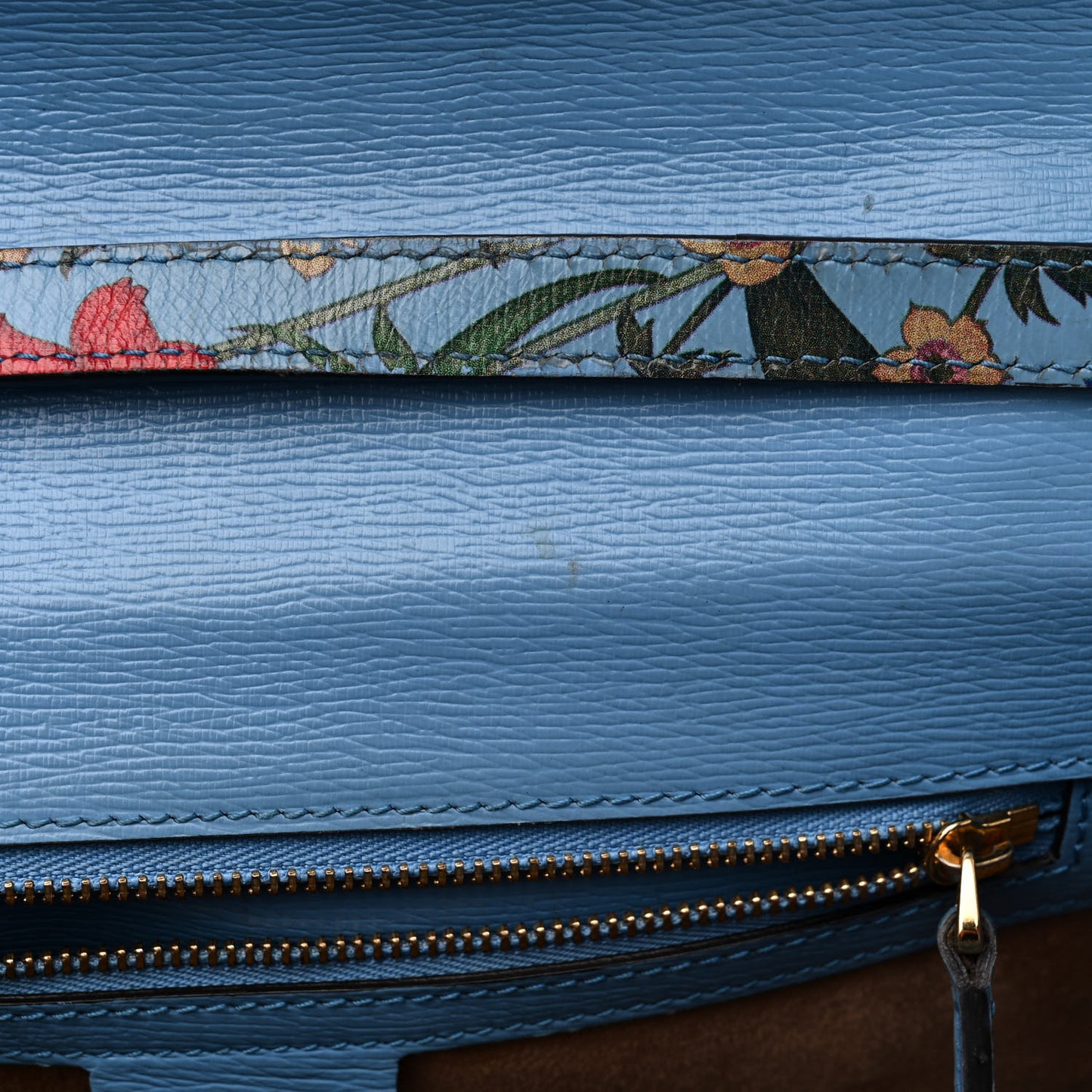 Calfskin New Flora Medium Sylvie Top Handle Bag Azure