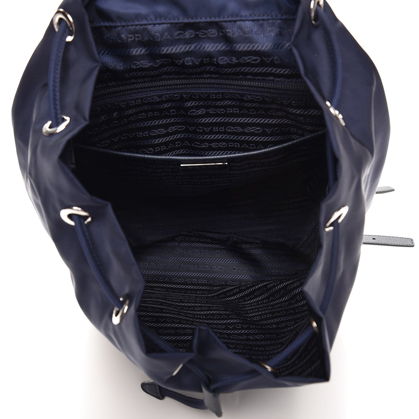 Nylon Vela Saffiano Medium Cinch Backpack Baltico