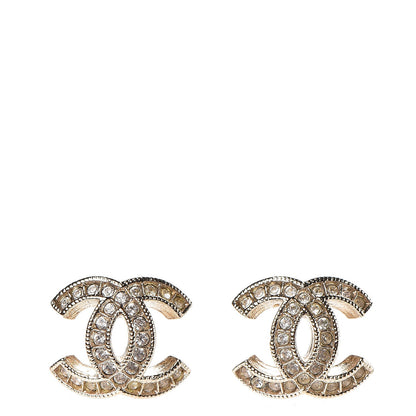 Chanel Crystal CC Earrings Gold 1 of 4