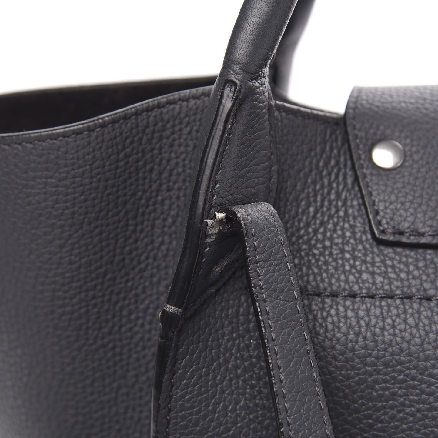 Supple Grained Calfskin Small Big Bag Anthracite