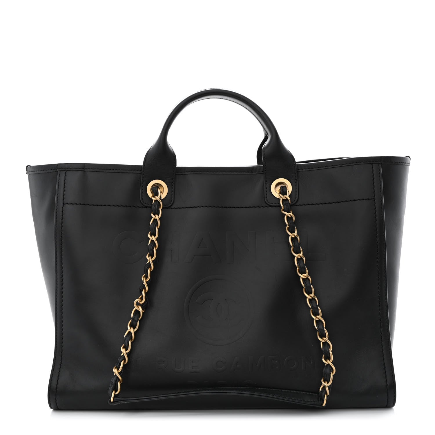 Chanel Calfskin Medium Deauville Tote Black 1 of 15