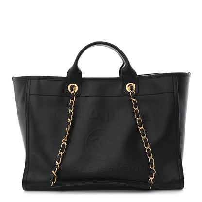 Chanel Calfskin Medium Deauville Tote Black 1 of 15
