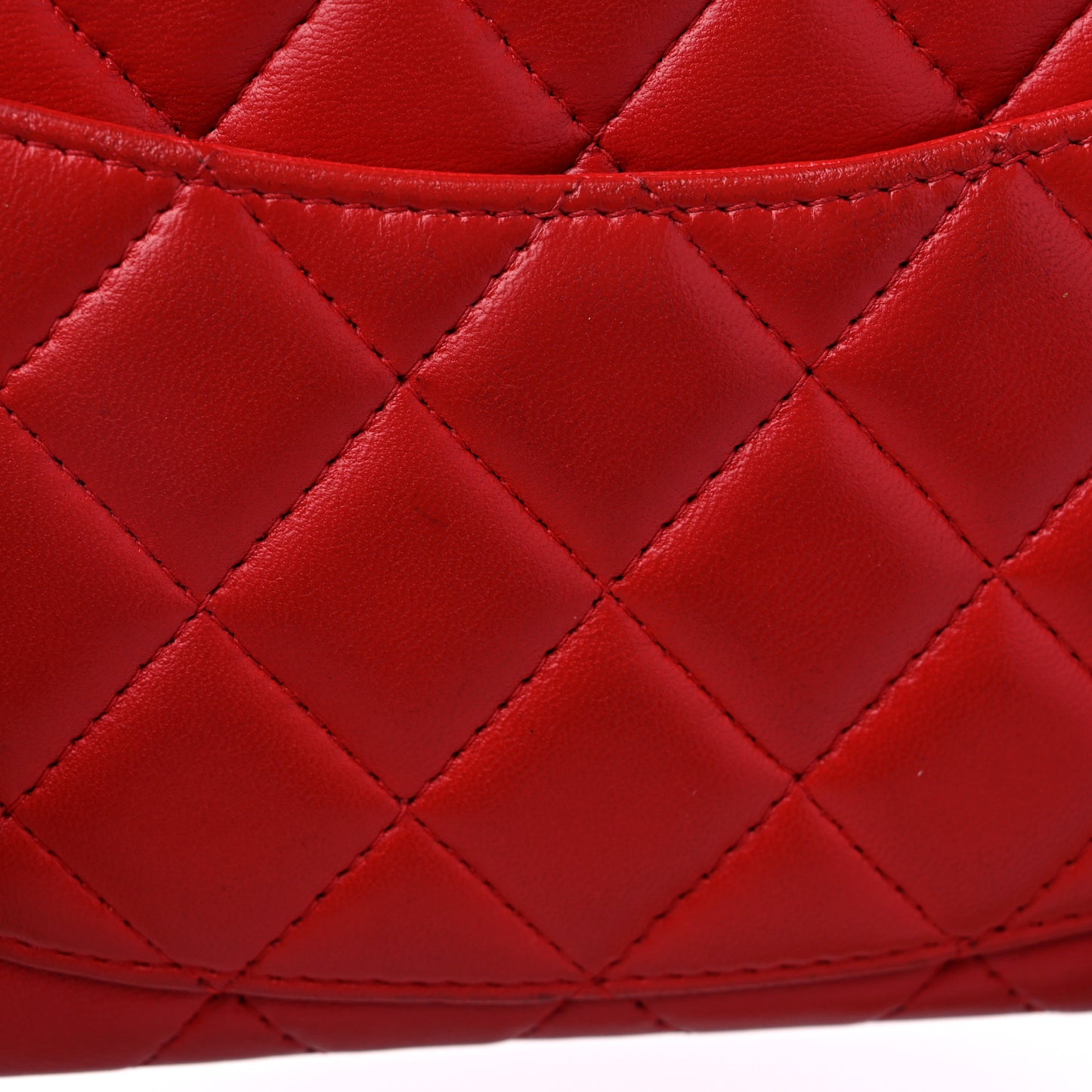 Lambskin Quilted Mini Rectangular Flap Red