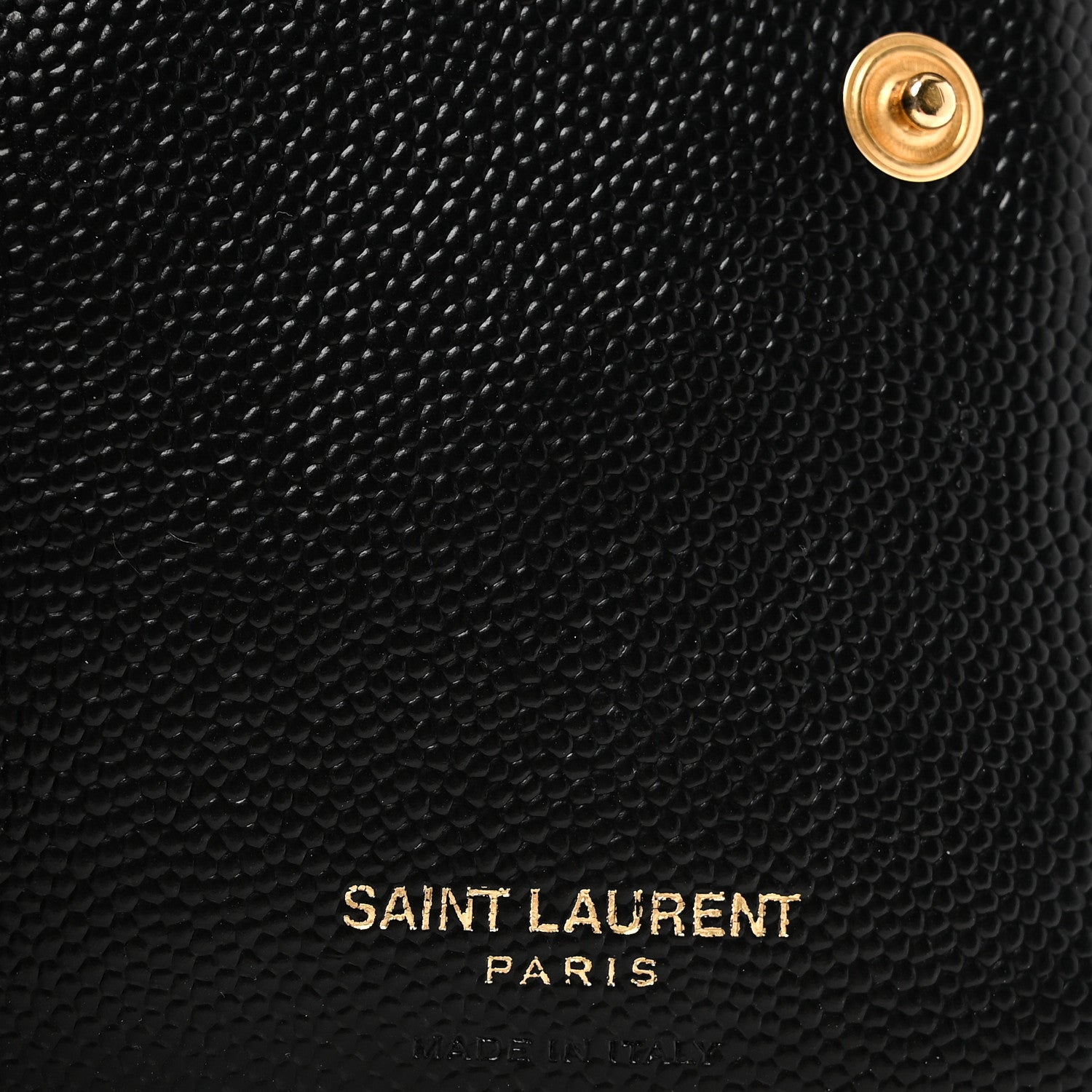 Saint Laurent Grain De Poudre Matelasse Chevron Monogram Compact Zip Around Wallet Black 7 of 8