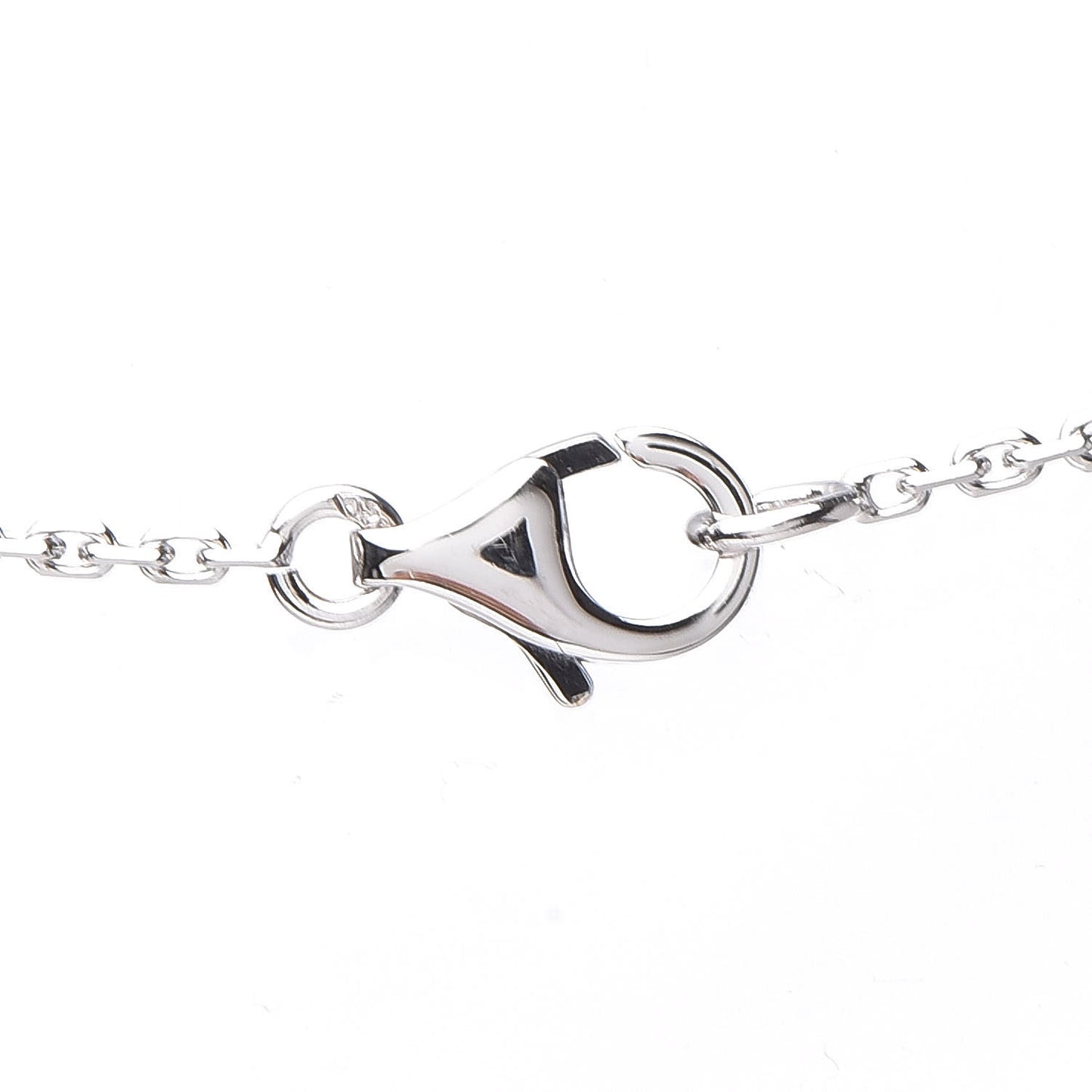 18K White Gold Mother of Pearl Vintage Alhambra Pendant Necklace
