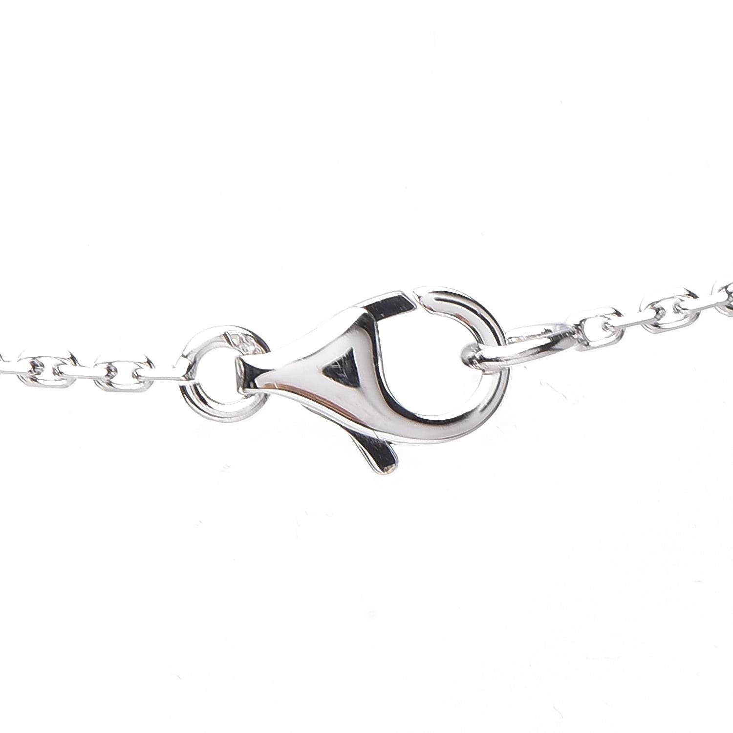 Van Cleef & Arpels 18K White Gold Mother of Pearl Vintage Alhambra Pendant Necklace 6 of 8