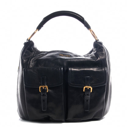 Prada Cervo Shine Hobo Nero Black 1 of 9