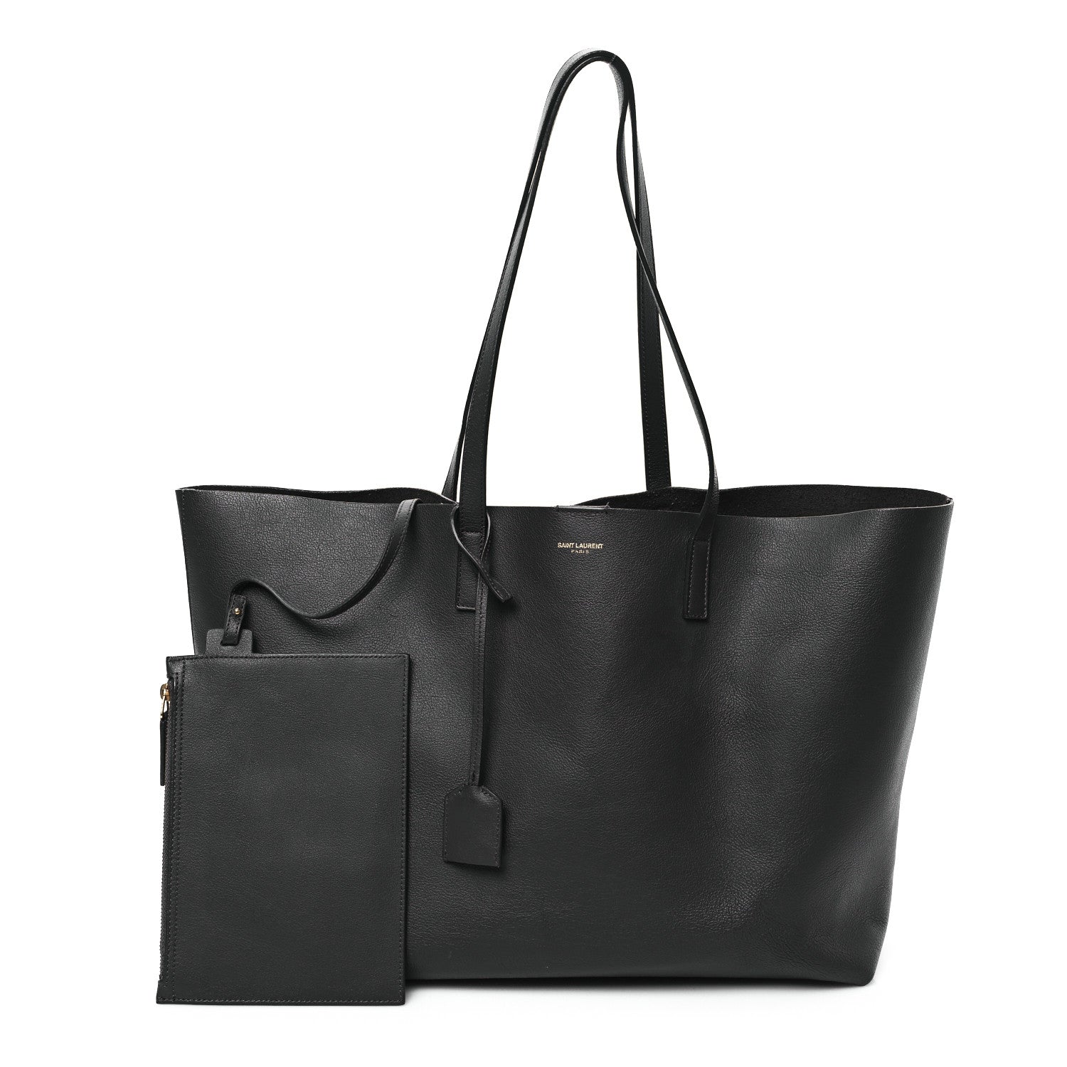 Saint Laurent Calfskin Large Shopping Tote Coal 2 of 11