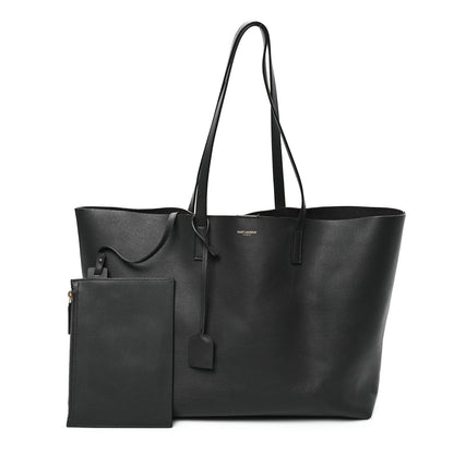 Saint Laurent Calfskin Large Shopping Tote Coal 2 of 11