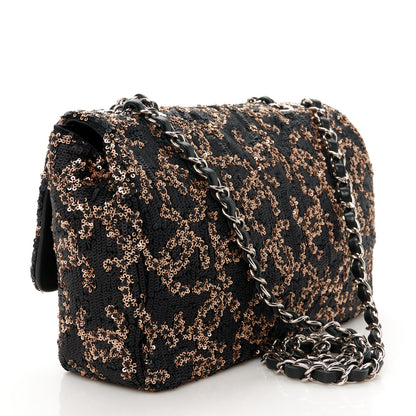 Chanel Sequin Medium Single Flap Black Gold 3 of 11