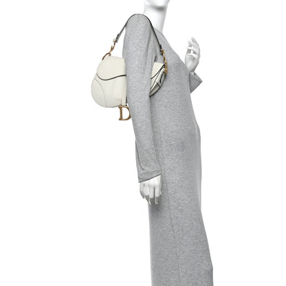 Christian Dior Grained Calfskin Saddle Bag White 2 of 10