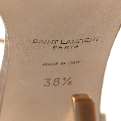 Saint Laurent Suede Calfskin Opyum 110 Sandals 38.5 Cachemere Pale Gold 7 of 11