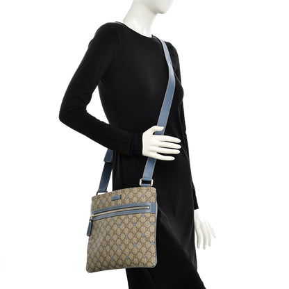 Gucci Monogram GG Supreme Stars Small Flat Messenger Bag Light Blue 2 of 10
