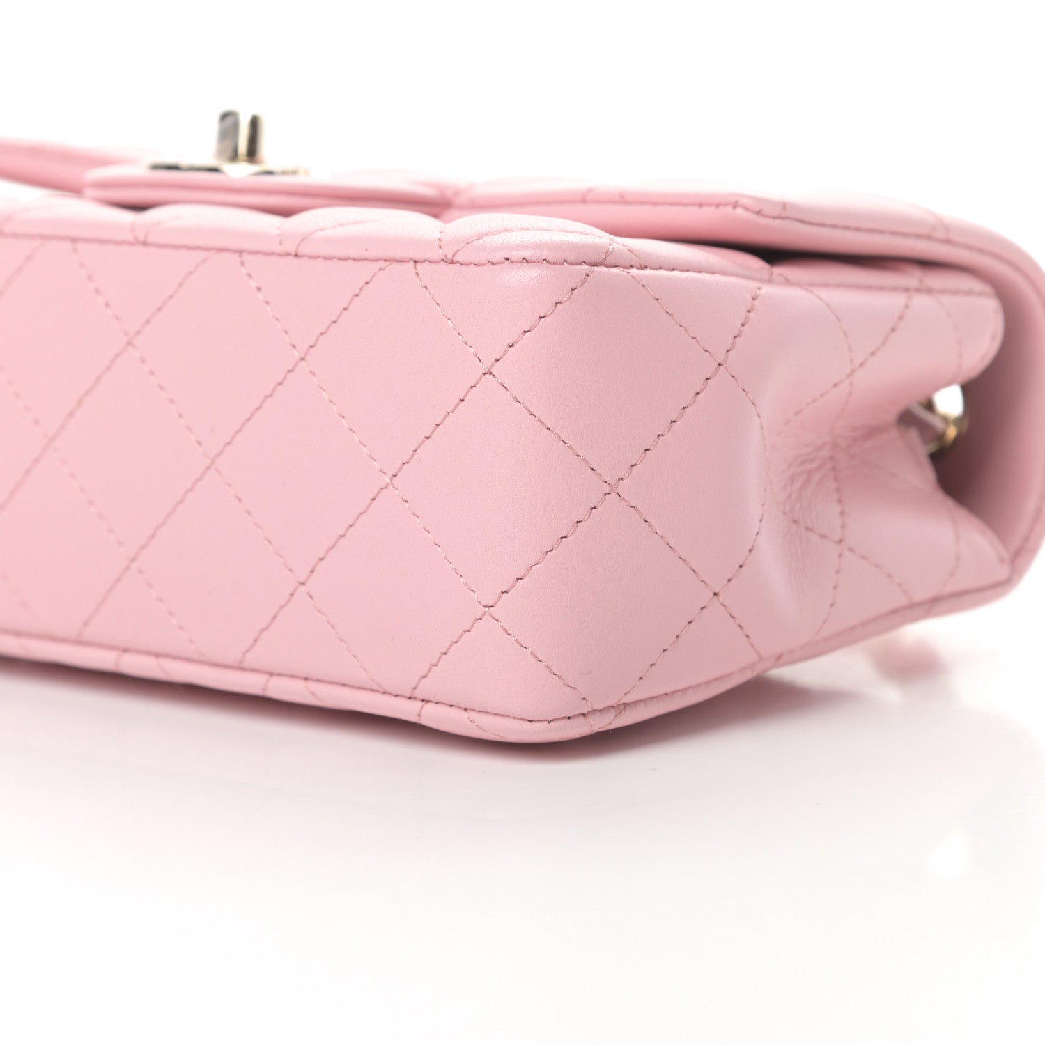 Chanel Lambskin Quilted Mini Rectangular Flap Pink 10 of 11