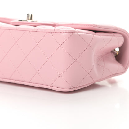Chanel Lambskin Quilted Mini Rectangular Flap Pink 10 of 11