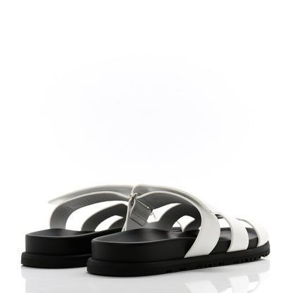 Hermes Calfskin Womens Chypre Sandals 38.5 White 4 of 9