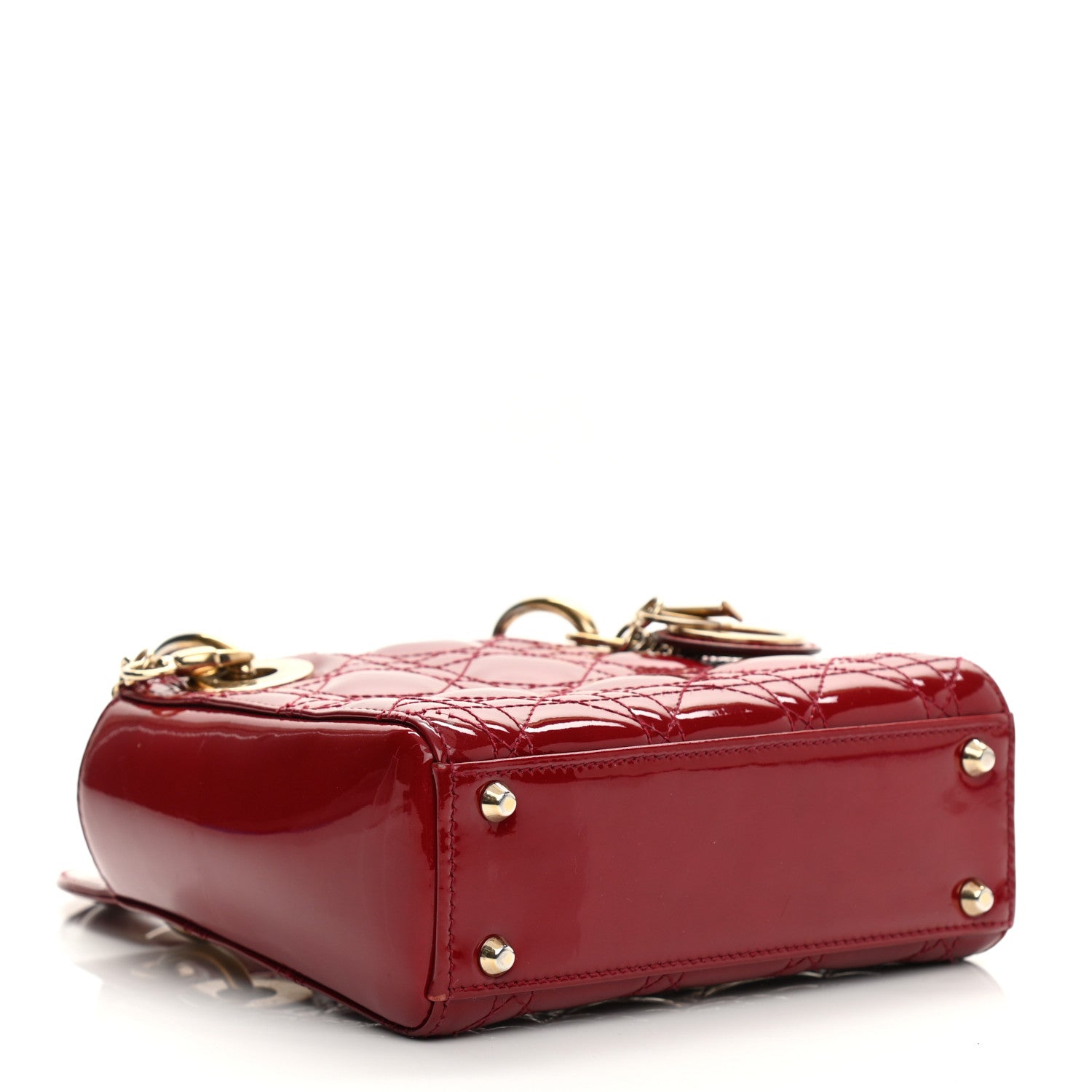 Christian Dior Patent Cannage Mini Lady Dior Red 1 of 10
