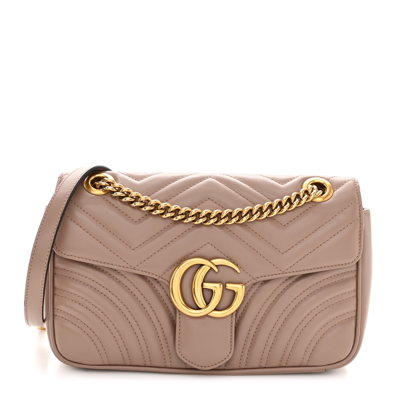 Gucci Calfskin Matelasse Small GG Marmont Shoulder Bag Porcelain Rose 1 of 9