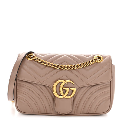 Gucci Calfskin Matelasse Small GG Marmont Shoulder Bag Porcelain Rose 1 of 9