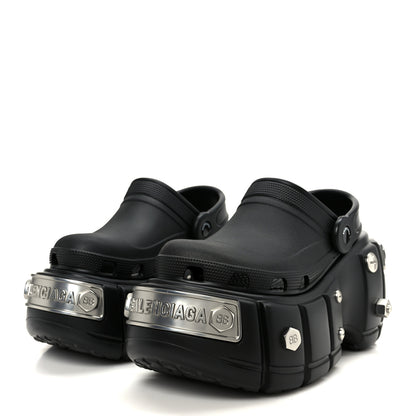 Balenciaga X CROCS Rubber Hardcroc Platform Sandals 36 Black 4 of 10